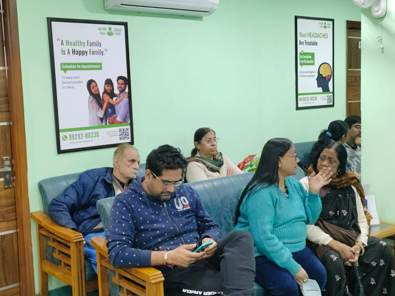 Patients in the clinic waiting room